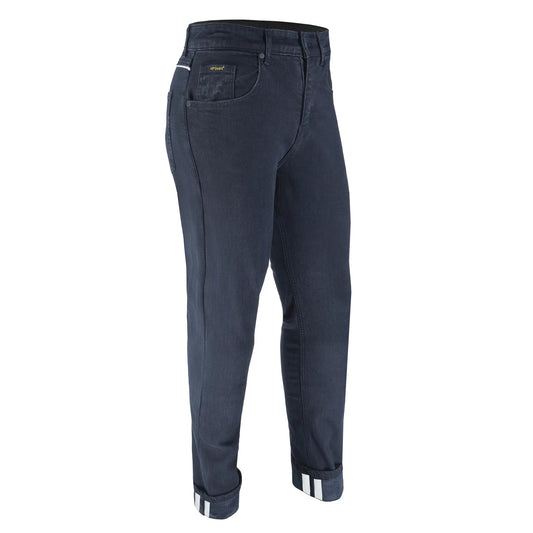 HP GEARZ MENS MOTORCYCLE JEANS – BLACK LINED WITH TWARON® FIBER with FREE CE HIP and KNEE ARMOR