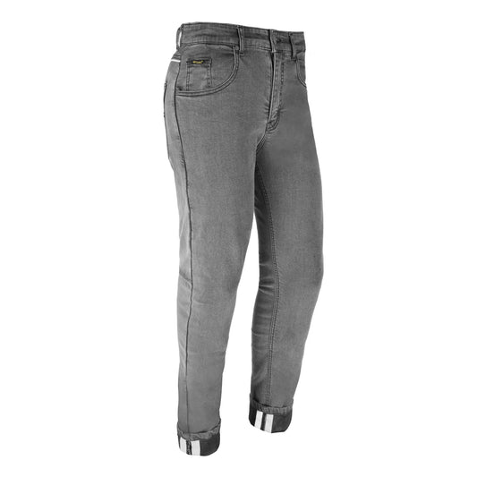 HP GEARZ MEN MOTORCYCLE JEANS – GREY LINED WITH TWARON® FIBER with FREE CE HIP and KNEE ARMOR